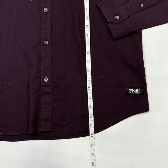 Oakley Shirt Mens XL Purple Splatter Paint Factory Pilot Button Up Lng Sleve NEW - Picture 8 of 13